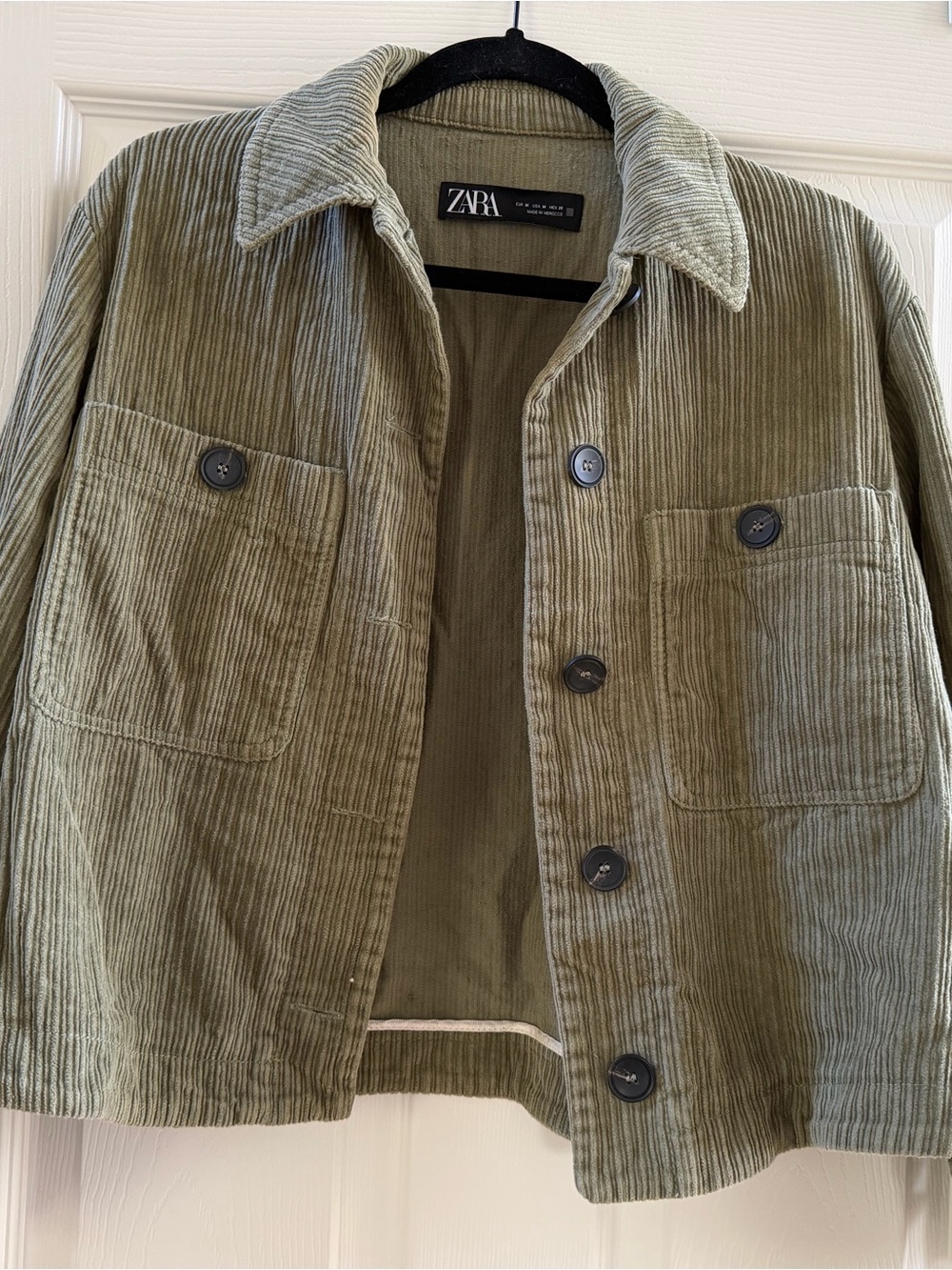 ZARA Olive Corduroy Button Jacket